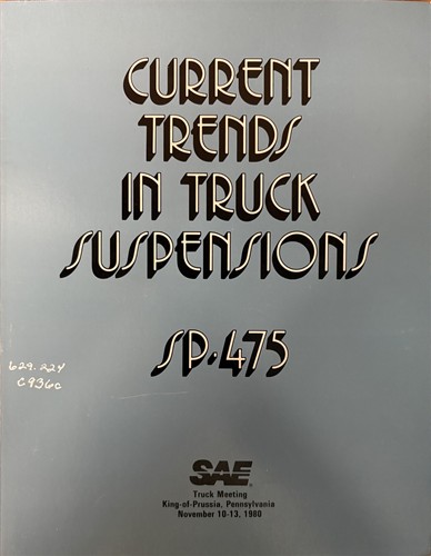 Current Trends in Truck Suspensions S P 475  (Society of Automotive Engineers))